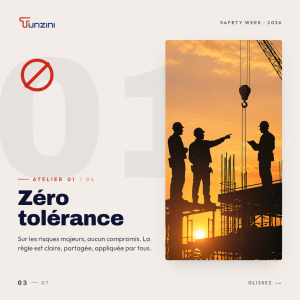 Atelier sécurité zéro tolérance sur chantier Safety Week 2026 TUNZINI